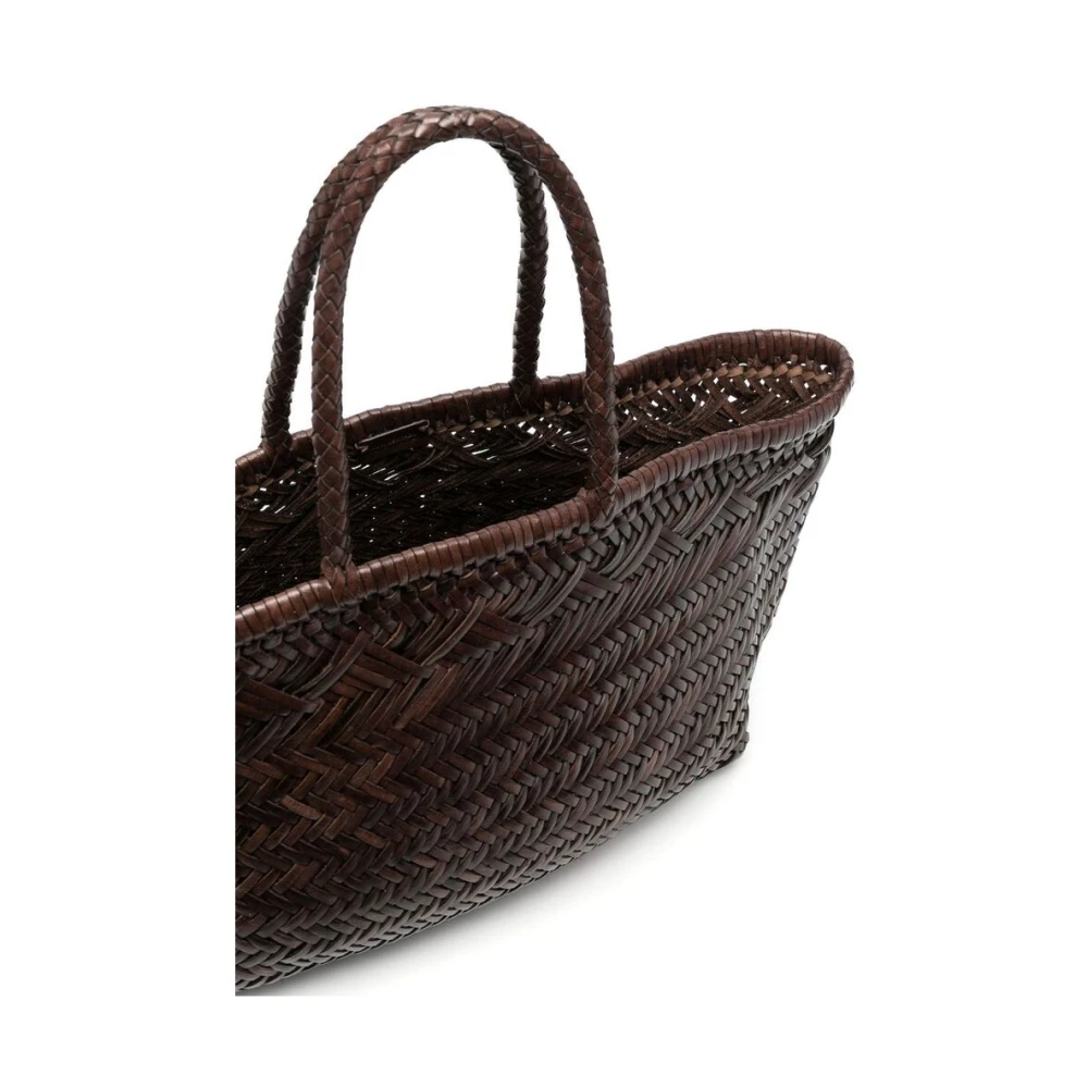 Dragon Diffusion Bruin Leren Geweven Tote Tas Brown Dames
