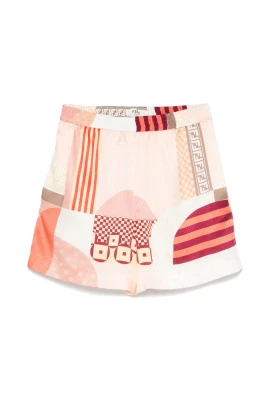 Röda elastiska shorts med FF-motiv