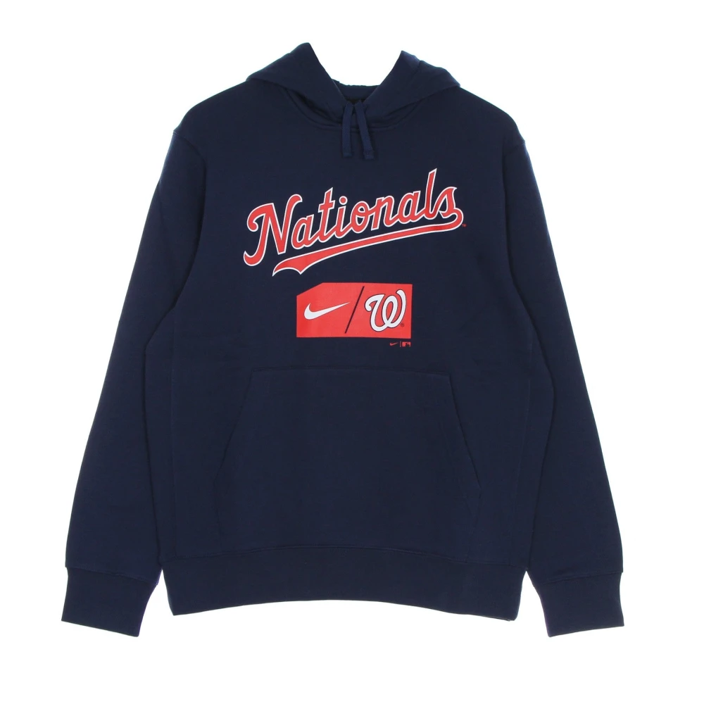 Nike Washington Nationals Club Pullover Hoodie Blue Heren