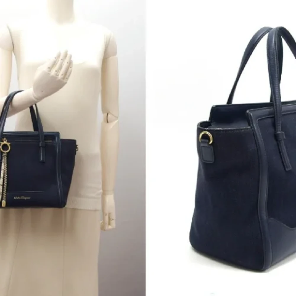 Salvatore Ferragamo Pre-owned Leather totes Blue Dames