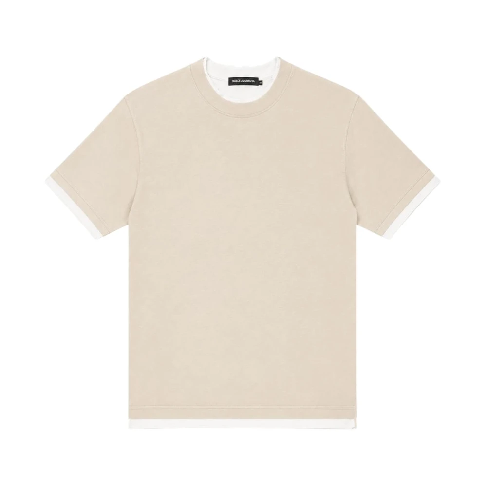 Dolce & Gabbana Beige T-Shirts, Male, M, T-Shirts And Polos