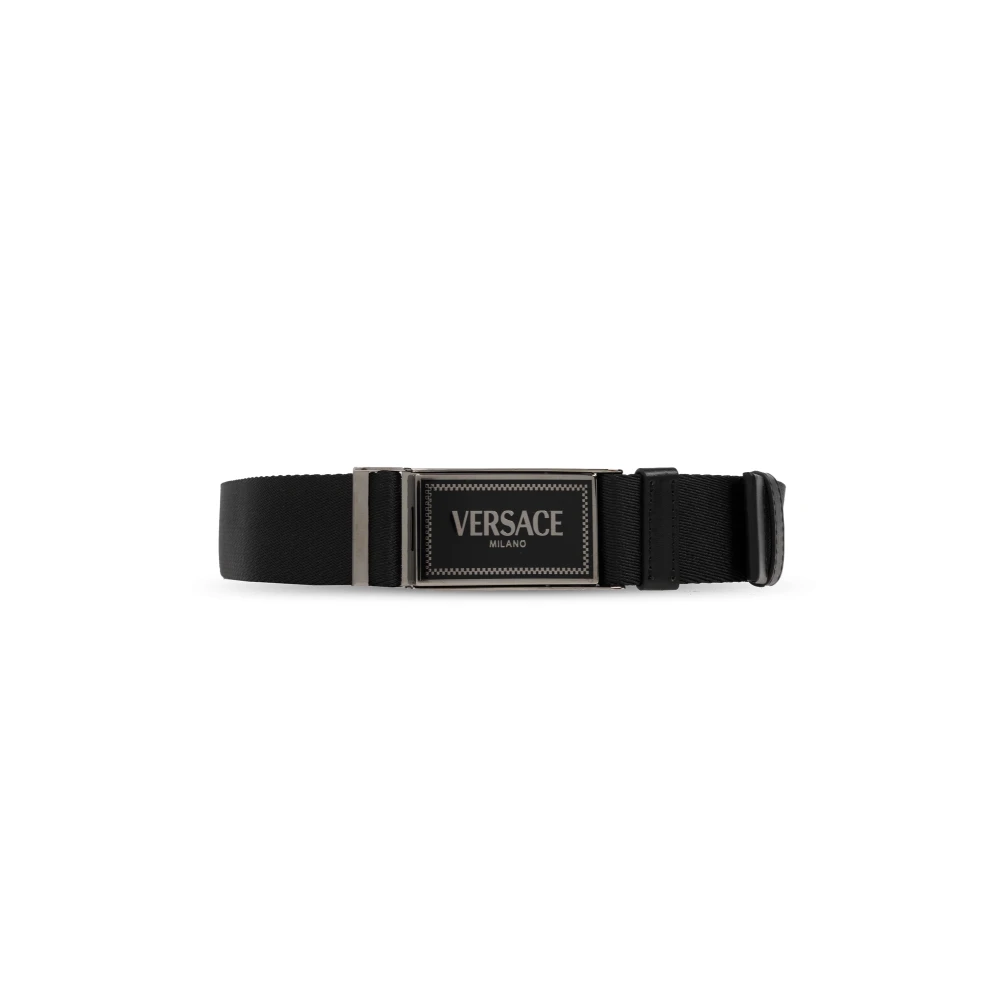 Versace Riem met logo Black Heren