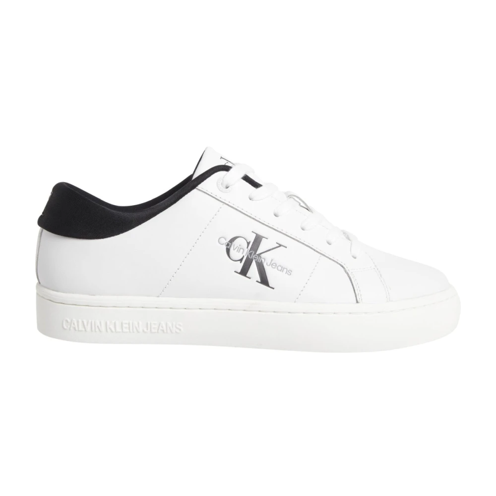Calvin Klein Jeans Women's White Sneakers, 4 Uk, Low Top Trainers