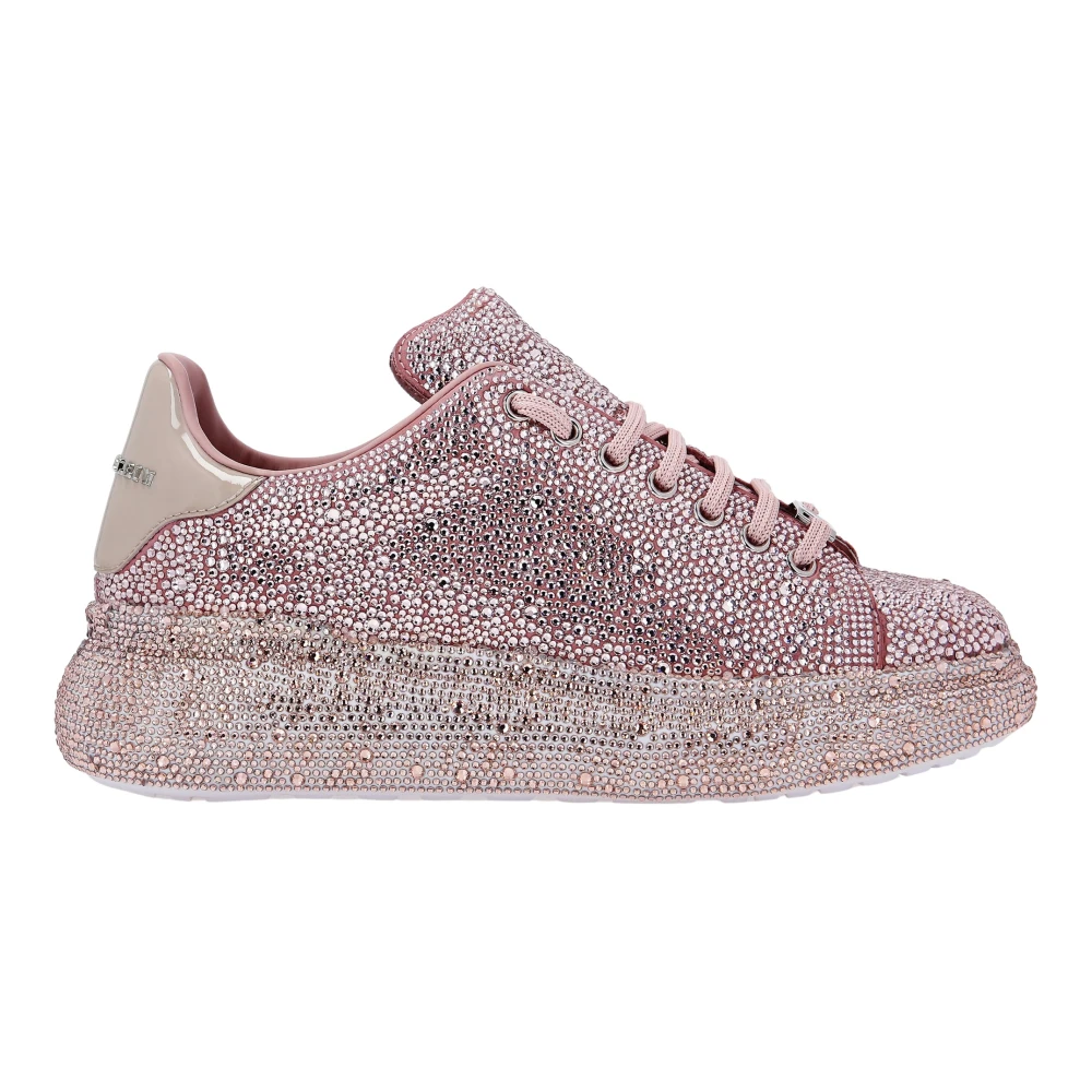 Philipp Plein Suede Runner Full Strass Dames Schoenen Roze