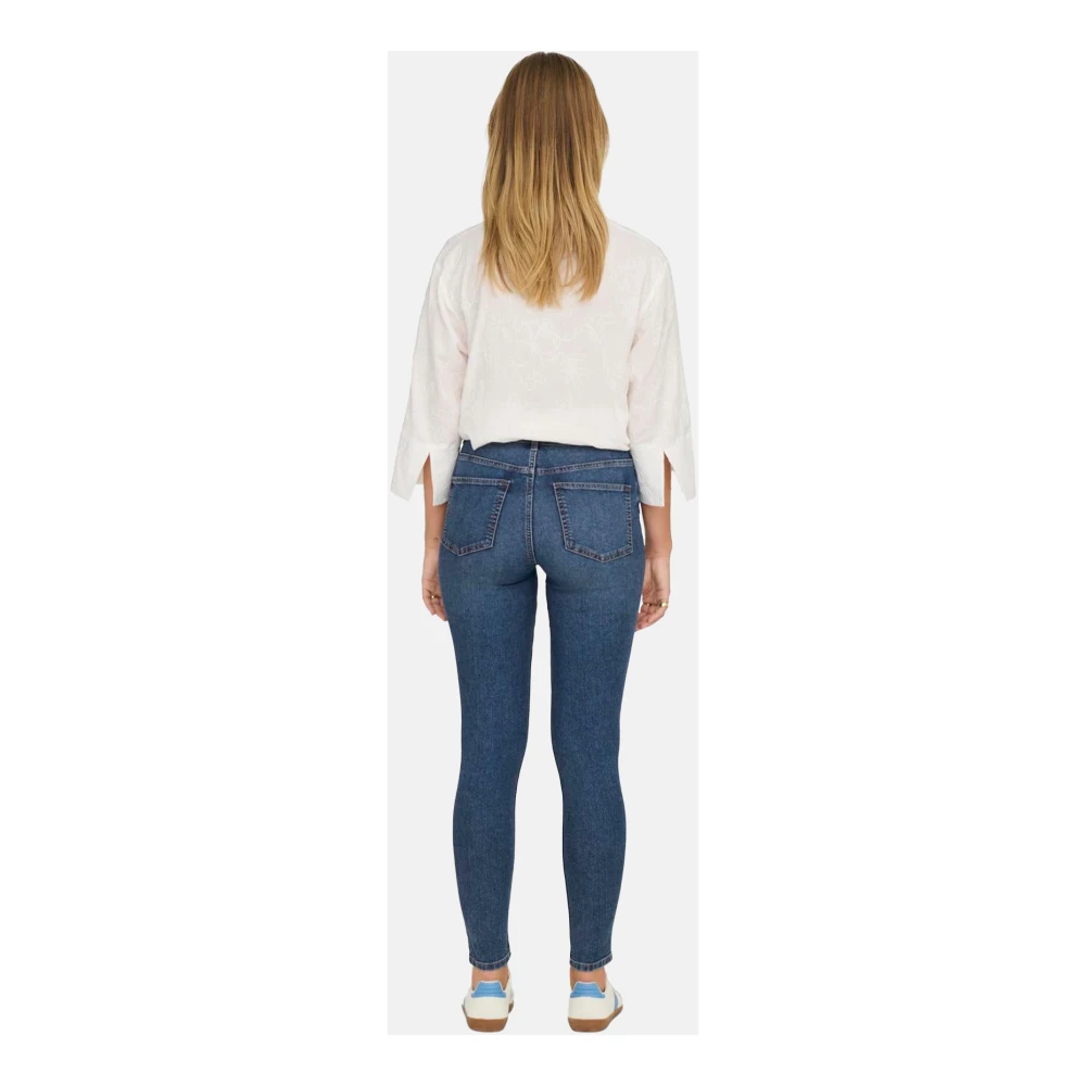 Jacqueline de Yong Hoge Taille Skinny Fit Jeans Blue Dames