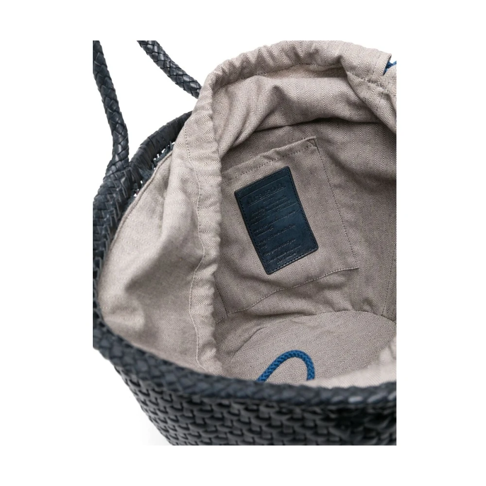 Dragon Diffusion Navy Blauw Leren Trekkoord Tas Blue Dames