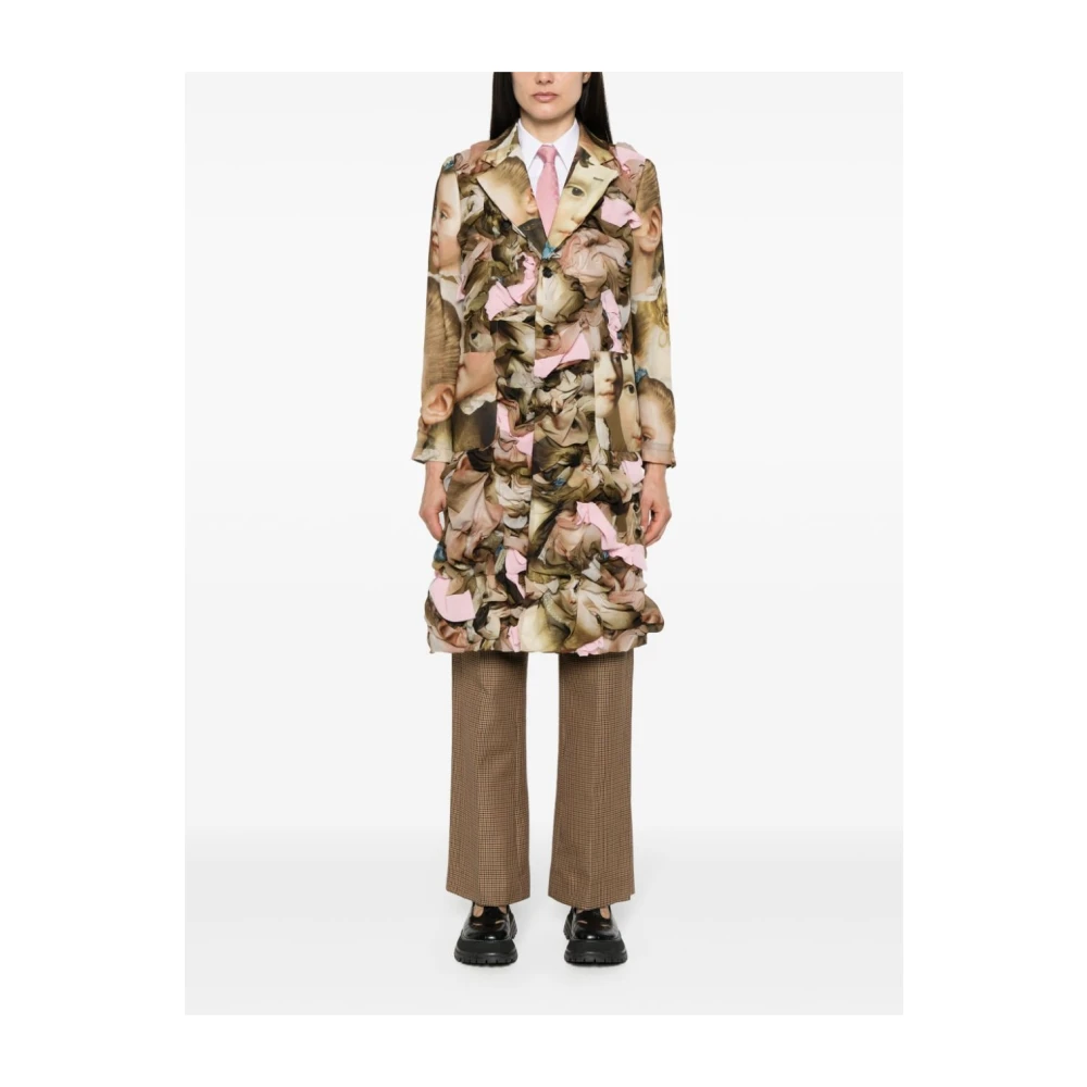 Comme des Garçons Gestructureerde enkele jas met grafische print Multicolor Dames