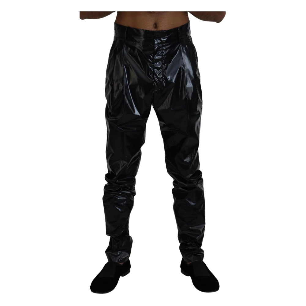 Dolce & Gabbana Men's Black Skinny Elegant Trousers - Slim-Fit Trousers - M - Trousers