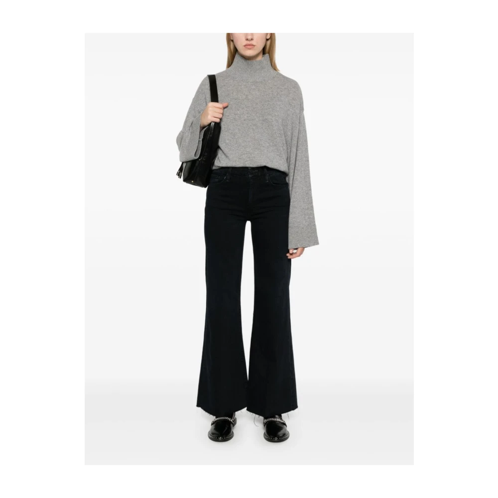 Mother Zwarte Jeans met Rode Zoom Black Dames