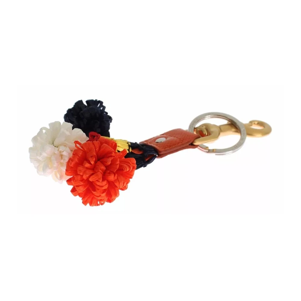 Dolce & Gabbana Raffia Kwast Sleutelhanger Multicolor Metalen Details Multicolor Dames