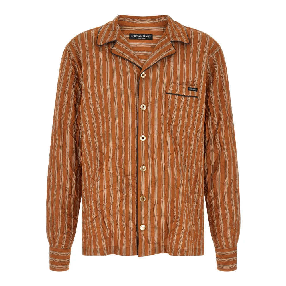 Dolce & Gabbana Mannelijk Bruin Overhemden Heren, L, Katoen, Vanity Shirt