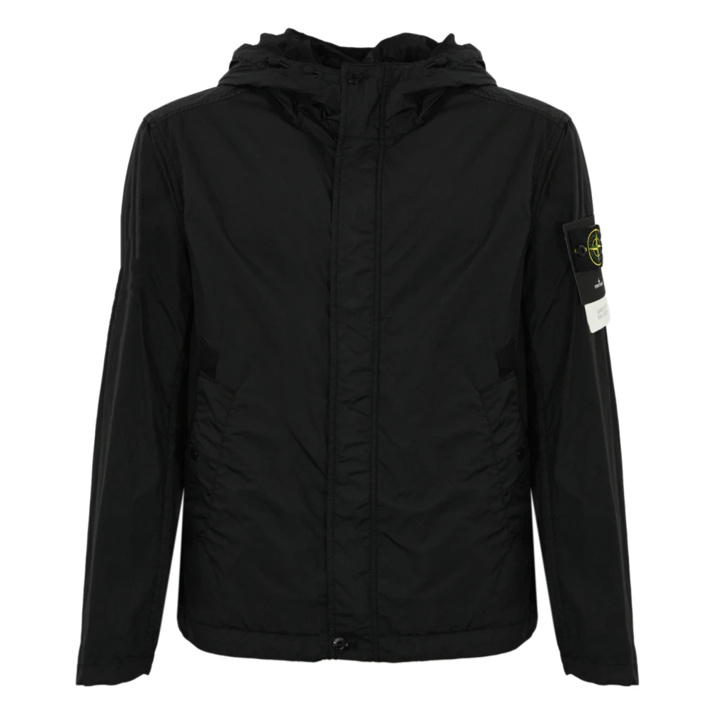 Stone Island Zwarte Technische Nylonjas Black Heren