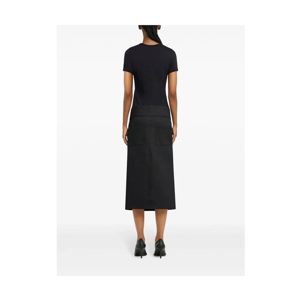 Courrèges Zwart Crew Neck T-shirt Black Dames