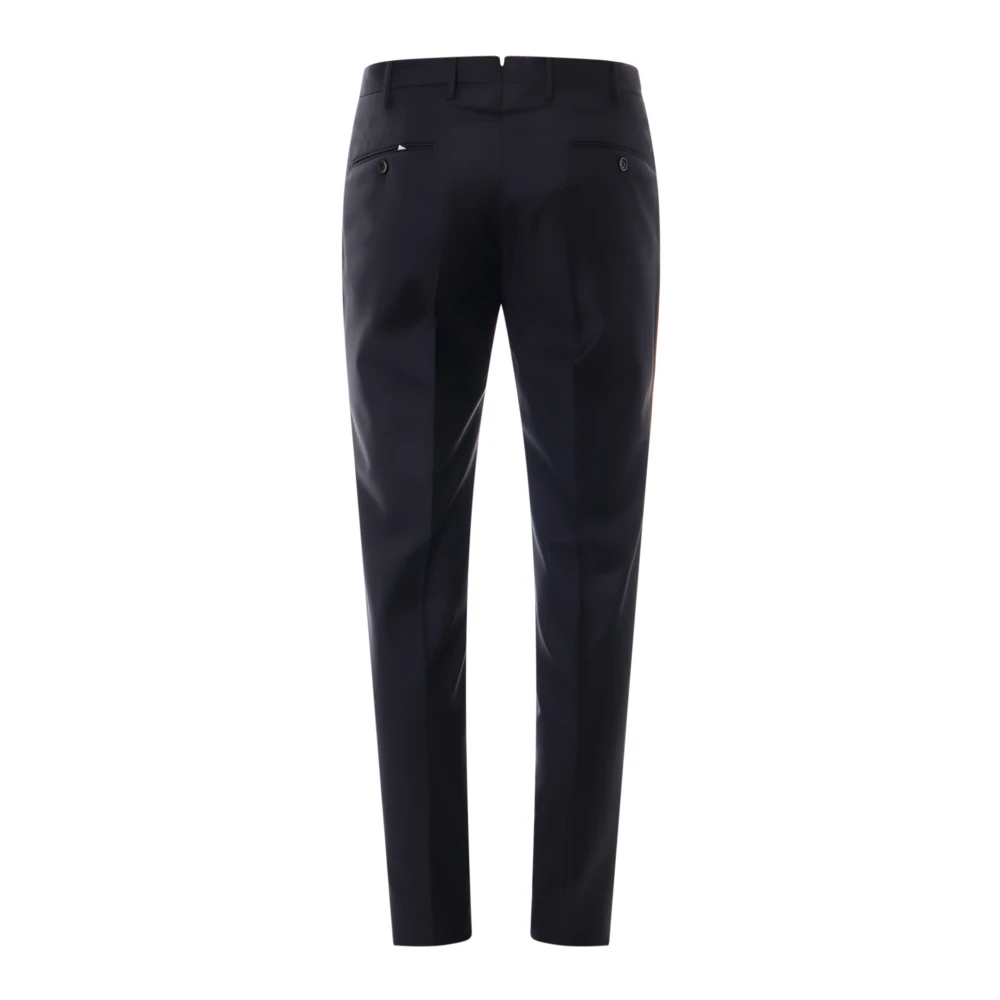 Incotex Blauwe Wollen Broek met Knoop- en Ritssluiting Blue Heren