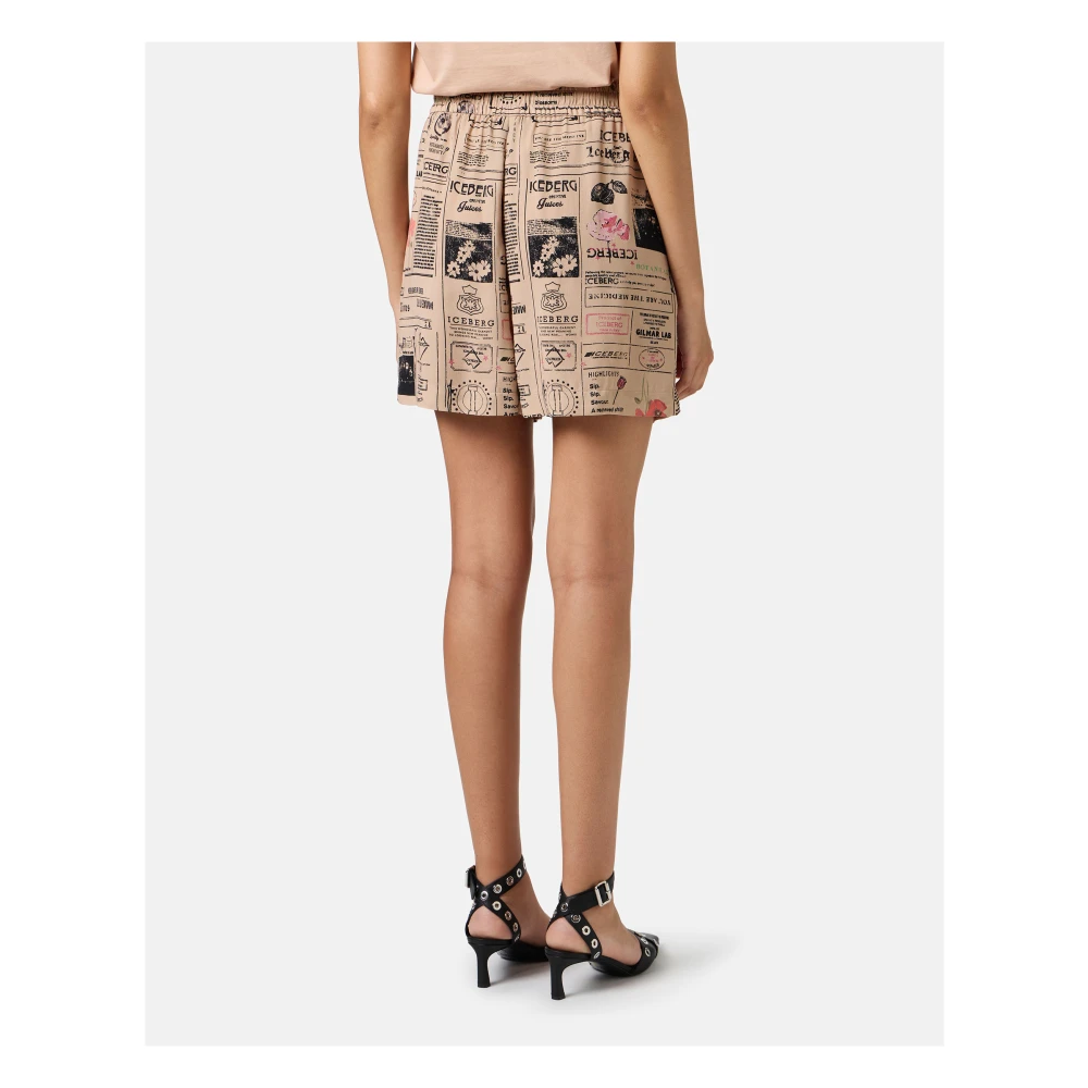 Iceberg Korte Bermuda shorts in dubbele georgette van RCS-gecertificeerde viscose Multicolor Dames