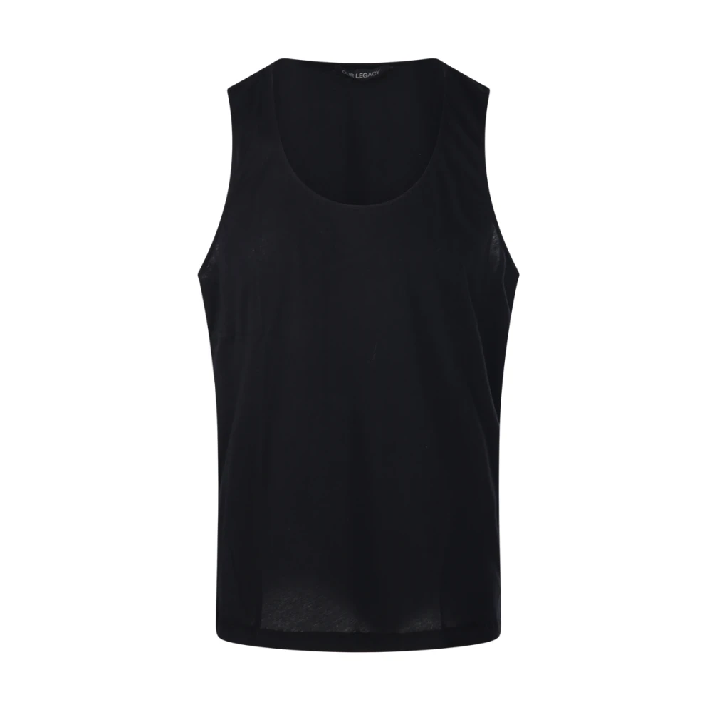 Our Legacy Men's Black Sleeveless Tops, Xl, Athletic Tank
