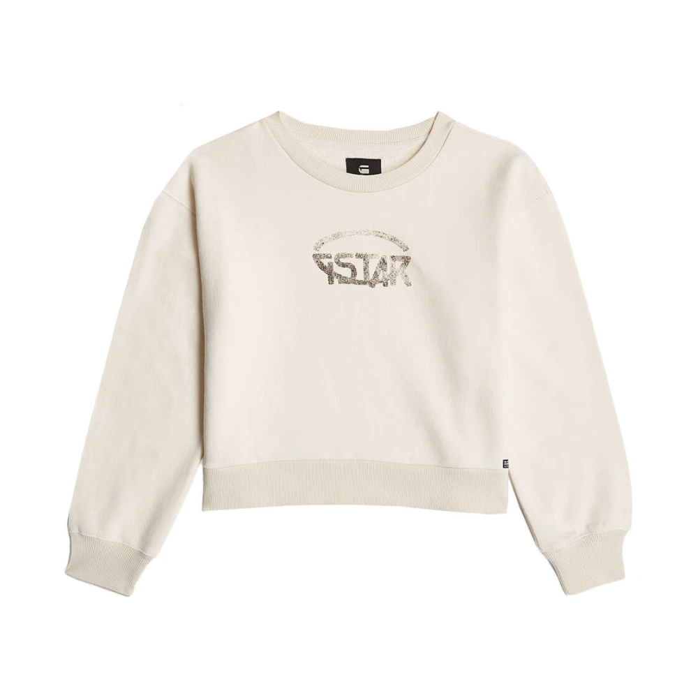 G-Star Logo Loose Sweater voor Vrouwen White Dames