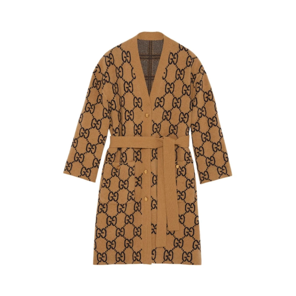Gucci Omkeerbare Wollen Cardi-Coat Multicolor Dames