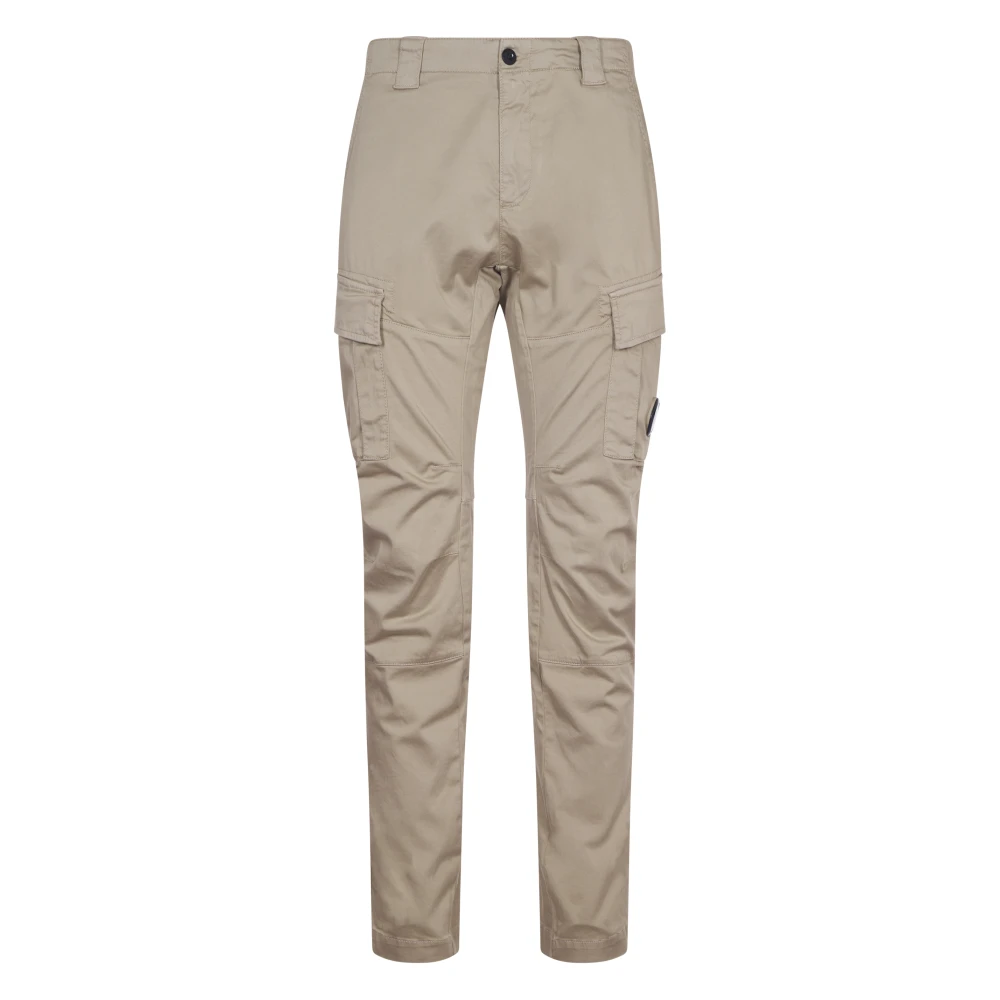 C.P. Company Cargo Lens Broek in Sateen Stretch Beige Heren