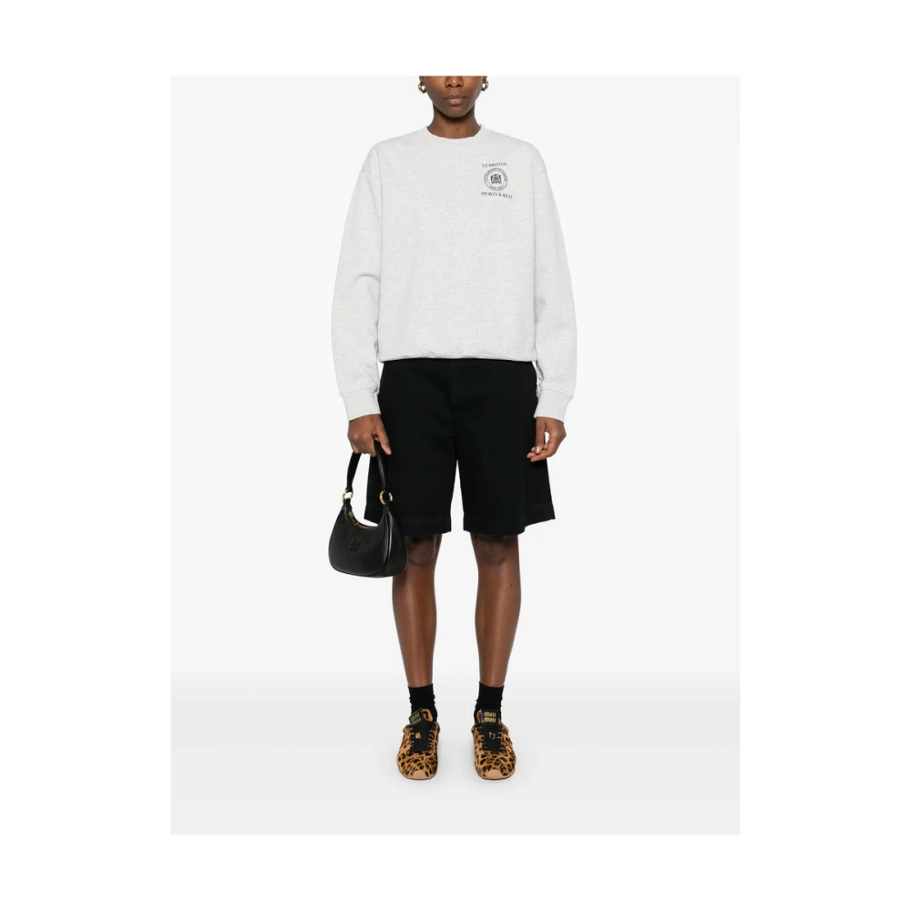 Sporty & Rich Grijze Crew Neck Sweater Gray Dames