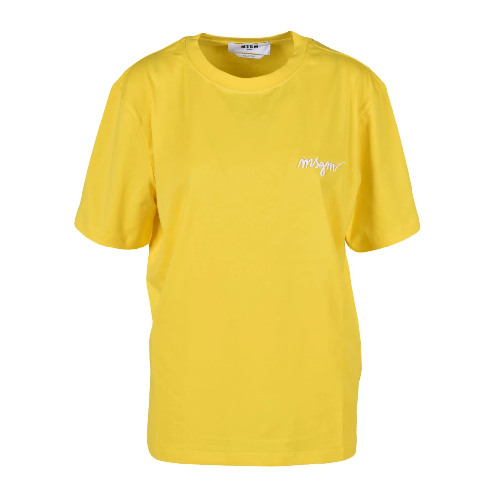 Msgm - Tops > T-Shirts - Yellow - Msgm - Modalova