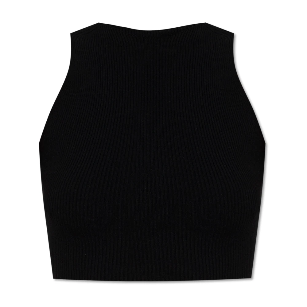Aeron Black Blouses, Female, L, Top With Decorative Cut-Out