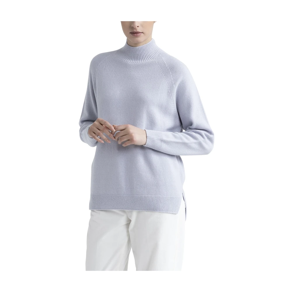 PESERICO Wol zijde en kasjmier trui Blue Dames
