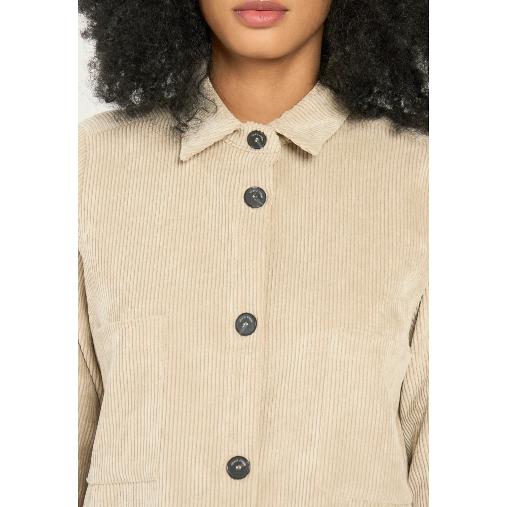 Vicario Cinque Corduroy Overhemdjasje Roccia Beige Dames