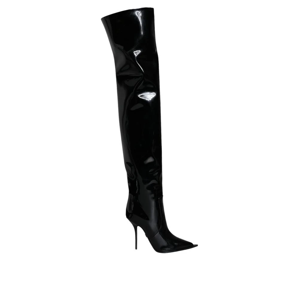 Dolce & Gabbana Damen Schwarz Overknee-Stiefel