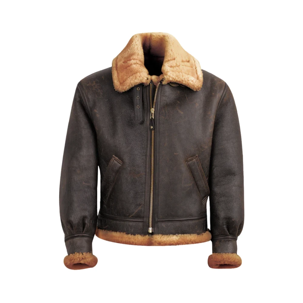 Schott NYC B-3 Schapenvacht Bomberjack Brown Heren