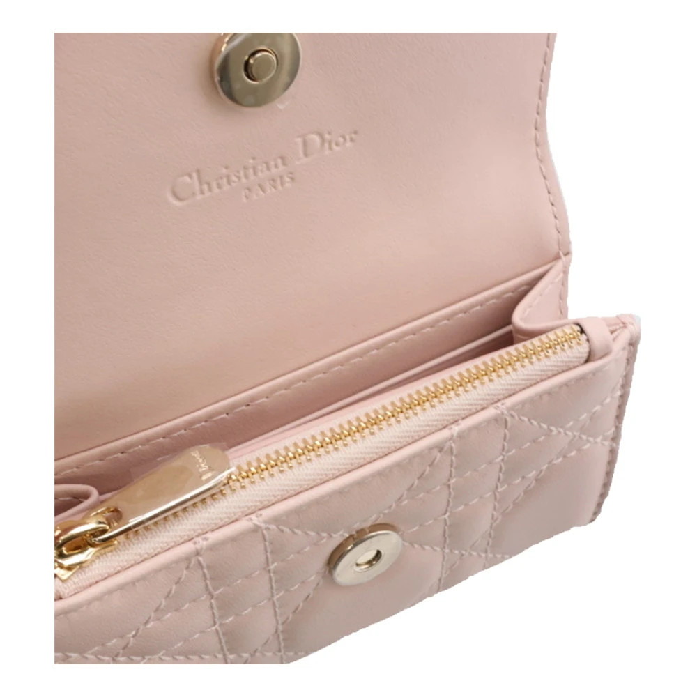 Dior Stijlvolle XS Portemonnee met Charms Pink Dames