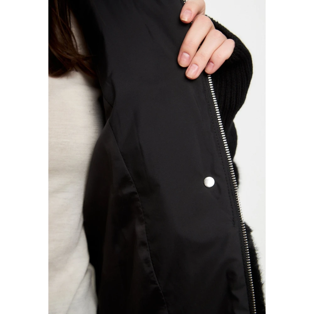 Cesare Gaspari Oversized Faux Fur Jacket Black Dames