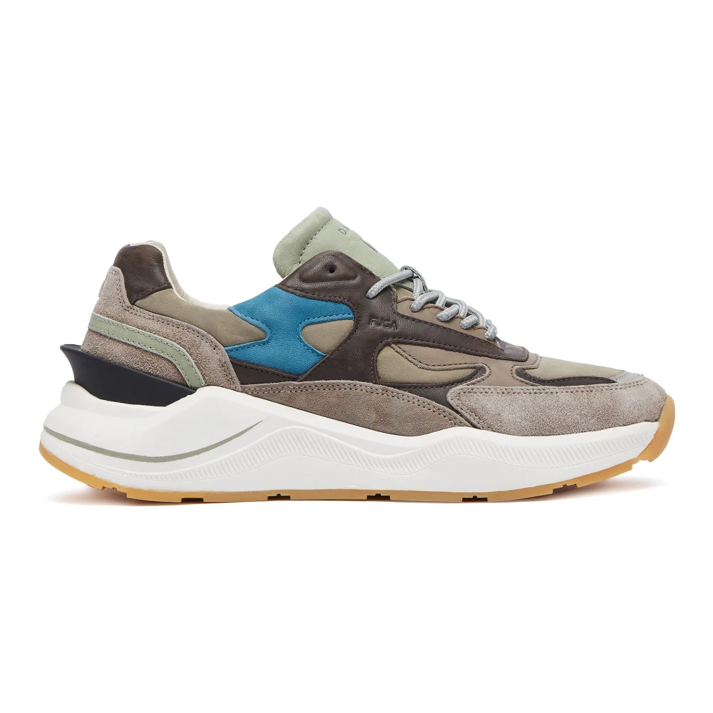 D.a.t.e. Men's Multicolor Sneakers,, Multicolour Trainers With Suede And Leather Size 10 Uk
