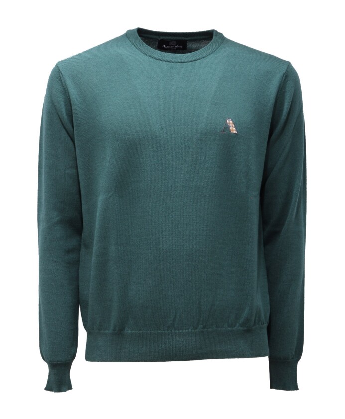 pull-en-laine-vert-style-col-rond