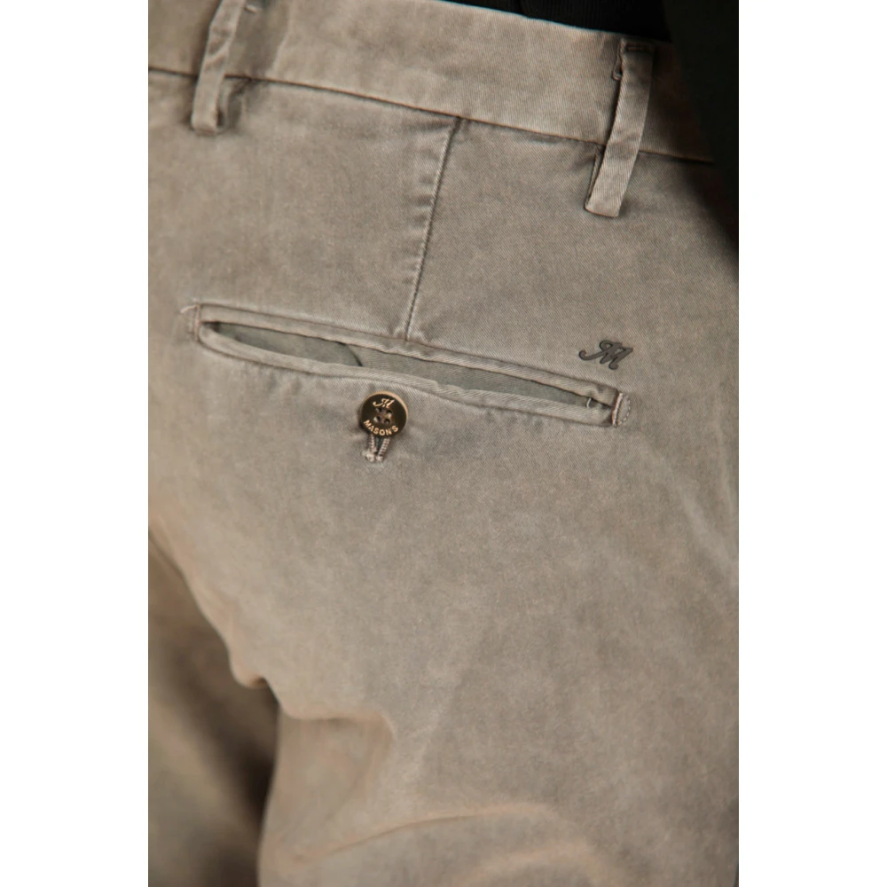 Mason's Gemarmerd Stretch Chino Broek Green Heren