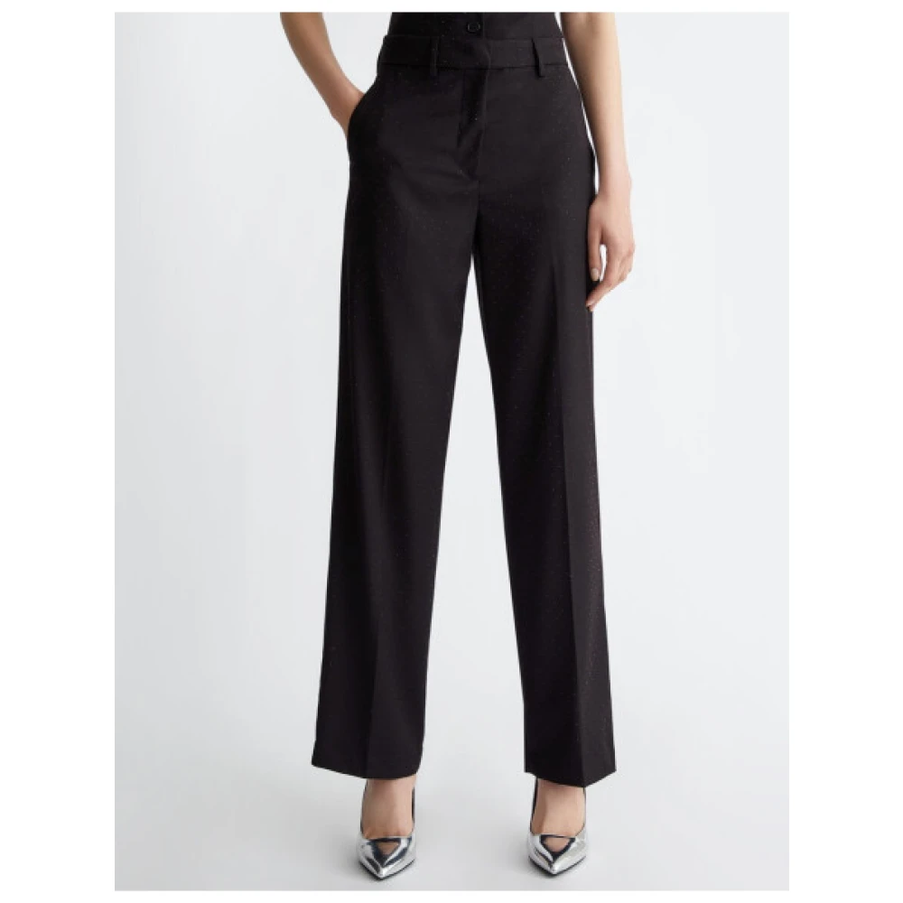 Liu Jo Zwarte Chino Broek met Rechte Snit Black Dames