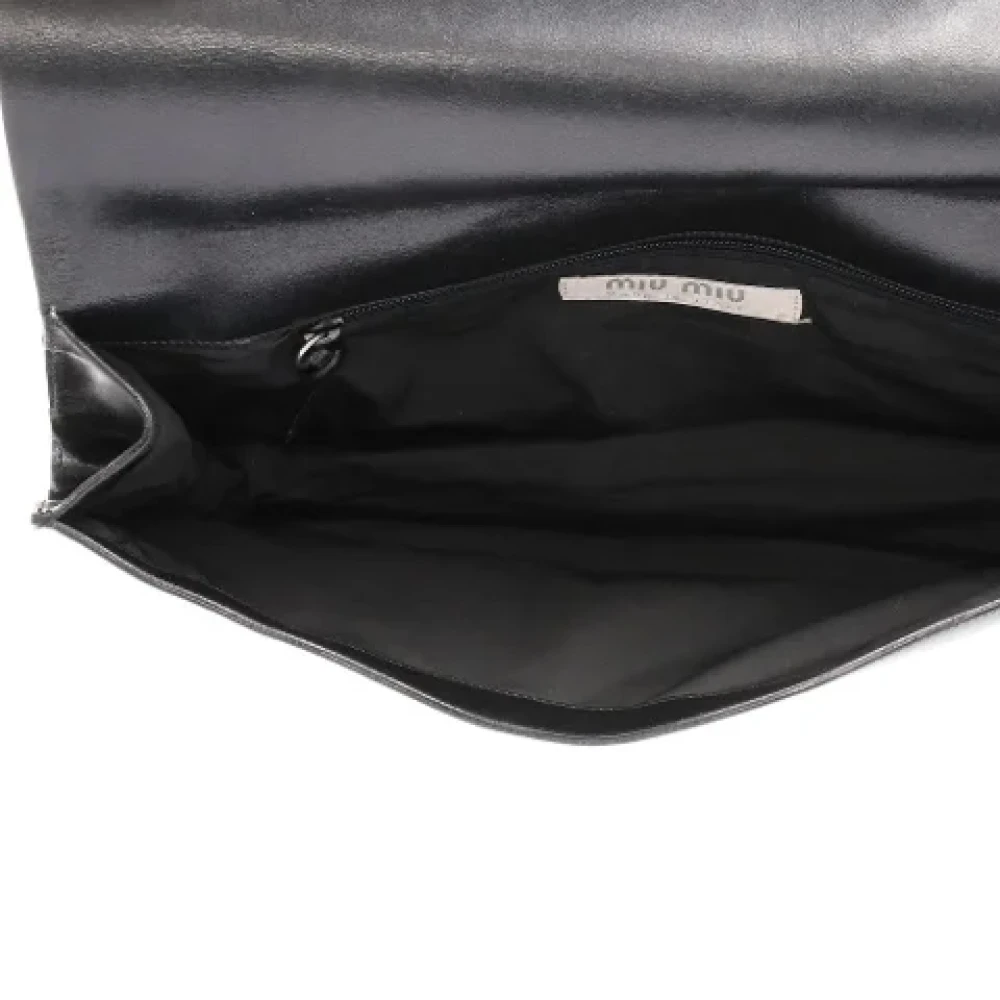 Miu Pre-owned Leather handbags Black Dames