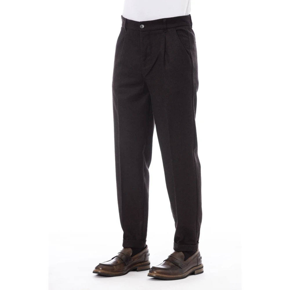 Alpha Studio Stijlvolle Broek met Zakken voor en achter Brown Heren