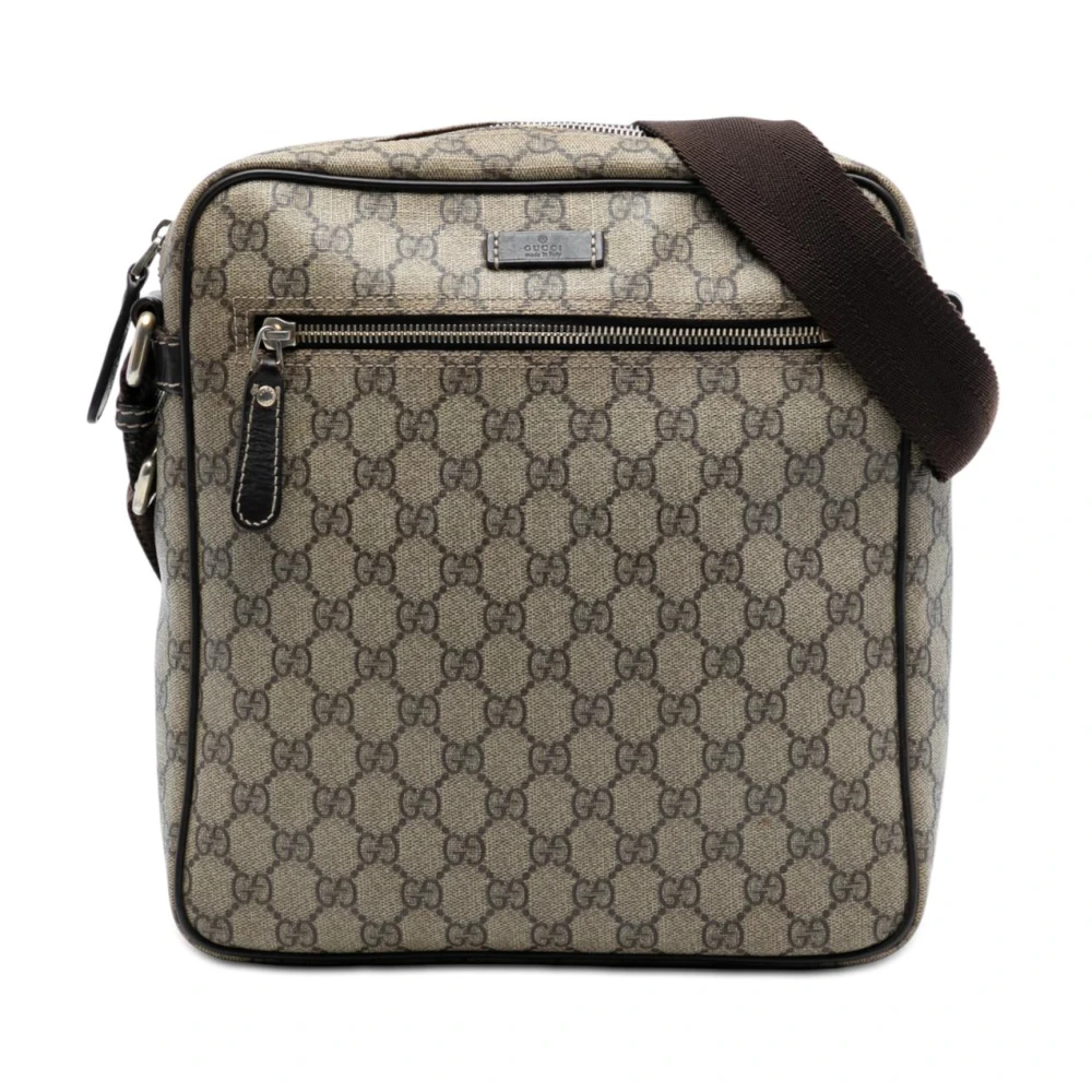 Gucci Vintage Women's Brown Vintage Cross Body Bags, One Size, Pre-Owned Textured Crossbody Bag