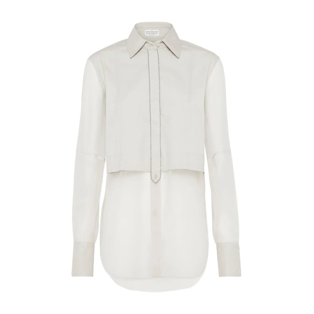 BRUNELLO CUCINELLI Handtekening Monili Ketting Beige Shirt Beige Dames