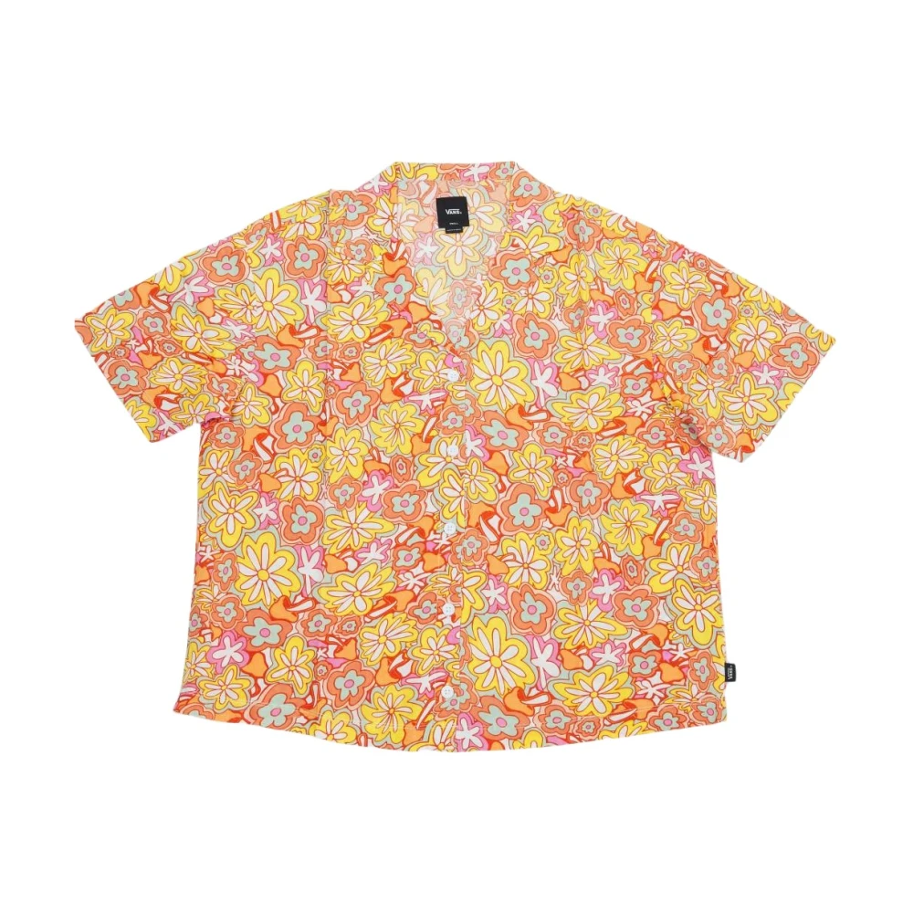Vans Bloemen korte mouw geweven overhemd Orange Dames