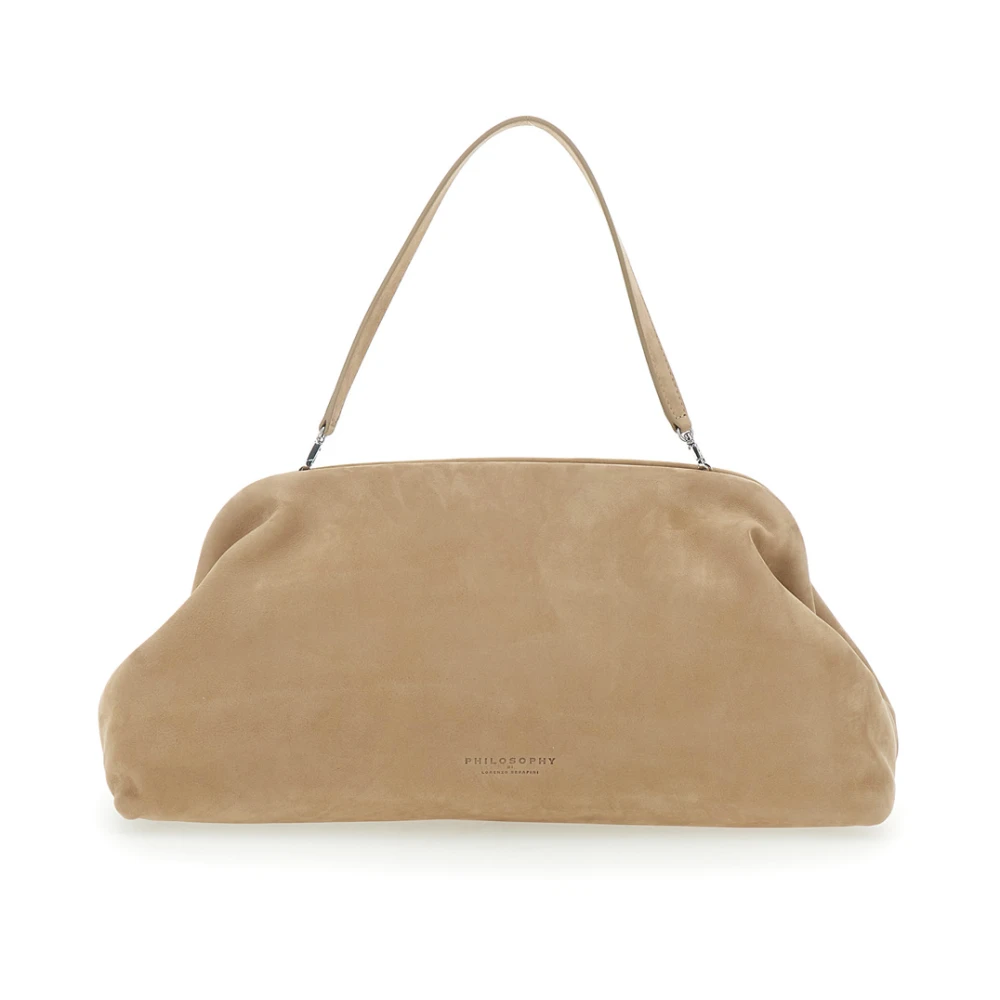 Philosophy di Lorenzo Serafini Beige Schoudertas met Logo Lettering Beige Dames