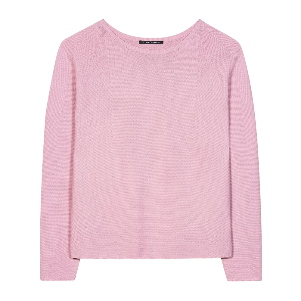 LUISA CERANO Fris Roze Links-Structuur Trui Pink Dames