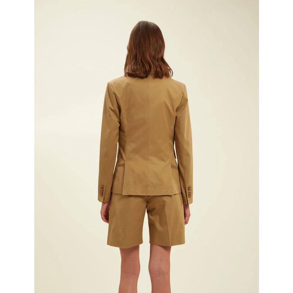 Ines De La Fressange Paris Khaki Katoenen Jas Brown Dames