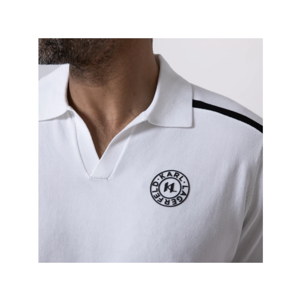 Karl Lagerfeld Witte polo met skipper kraag White Heren