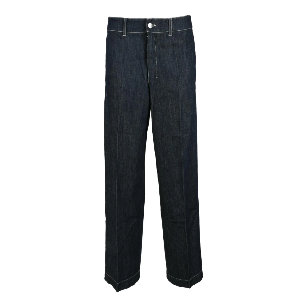 Max Mara Katoen Kapok Broek Blue Dames