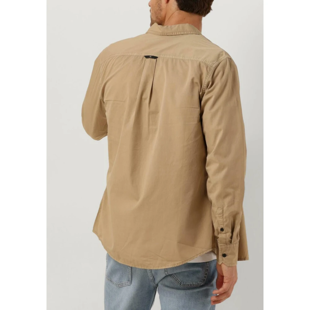 Calvin Klein Beige Trendy Overshirt voor Mannen Beige Heren