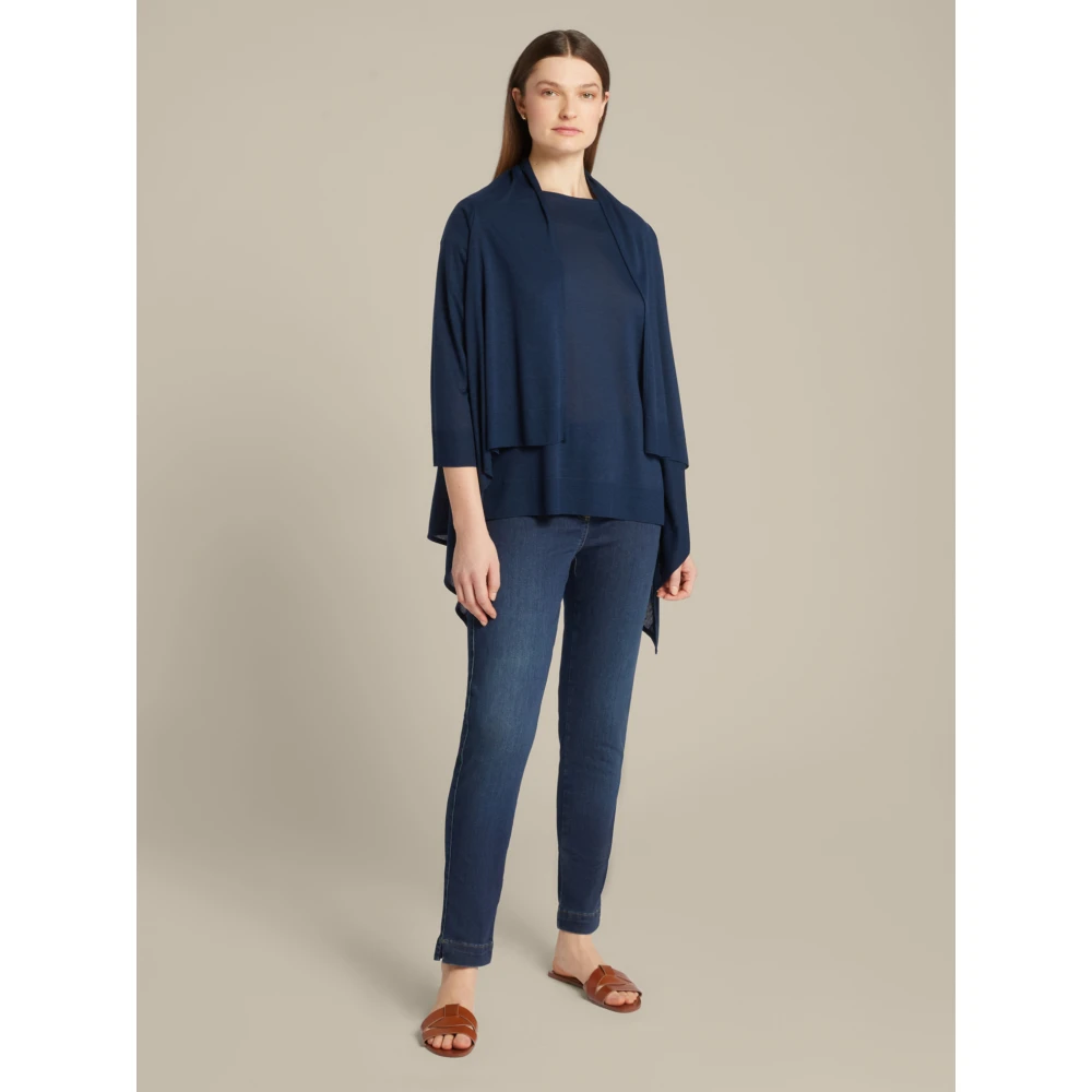 Elena Mirò Lang Lichtgewicht Vest Blue Dames