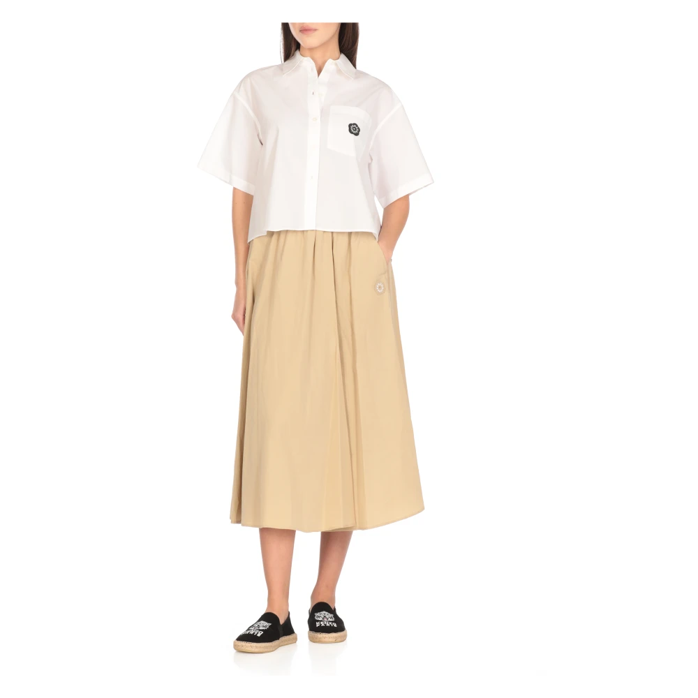 Kenzo Beige Rok van Katoenmix met Zakken Beige Dames