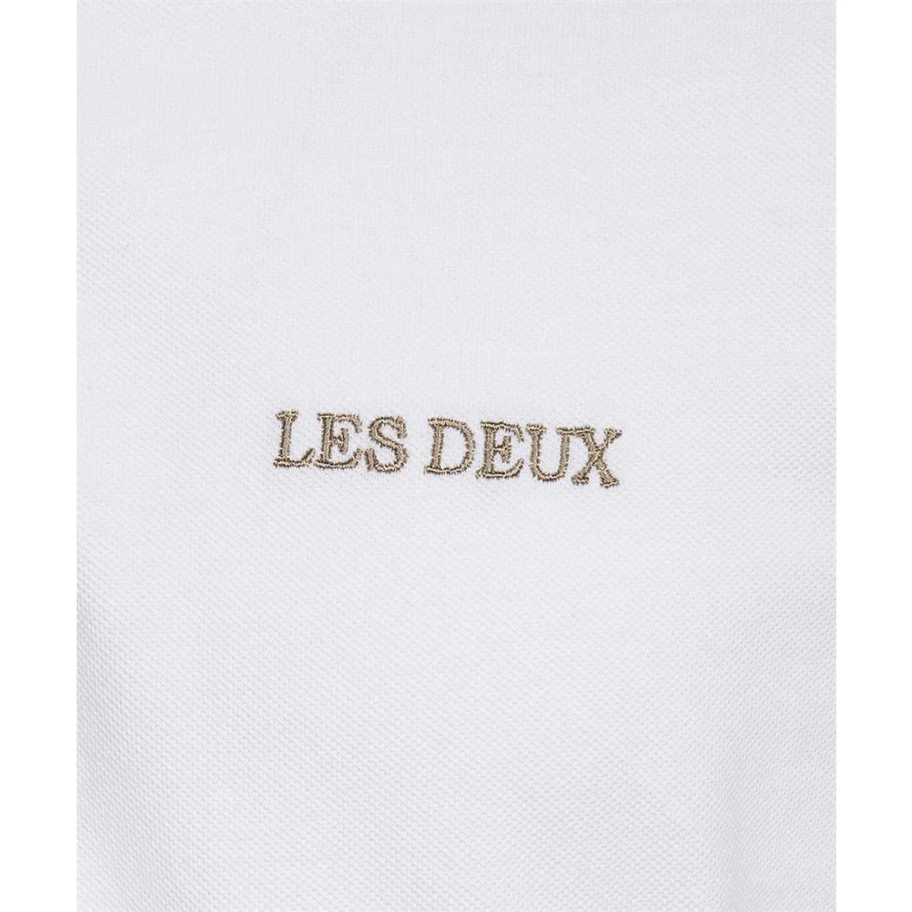 Les Deux Contrasterend Logo Katoenen Poloshirt White Heren